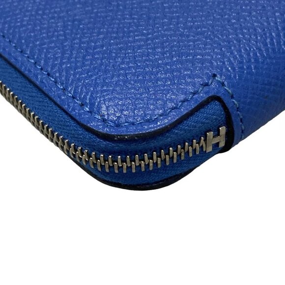 Auth HERMES Azap Long Silkin - Bleu Zellige Veau Epsom C Long Wallet - Picture 7 of 11